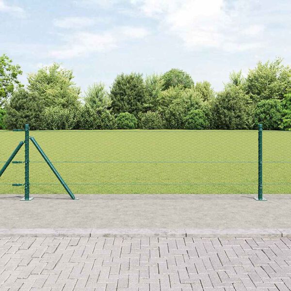 vidaXL Ker&iacute;t&eacute;soszlop Z&ouml;ld 25 x 0,6 m (25 mm h&aacute;l&oacute;) Ac&eacute;l &eacute;s PVC