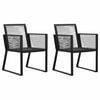 vidaXL 2 db fekete PVC rattan kerti sz&eacute;k