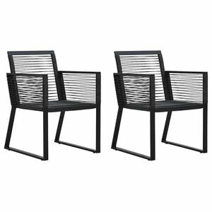 vidaXL 2 db fekete PVC rattan kerti sz&eacute;k