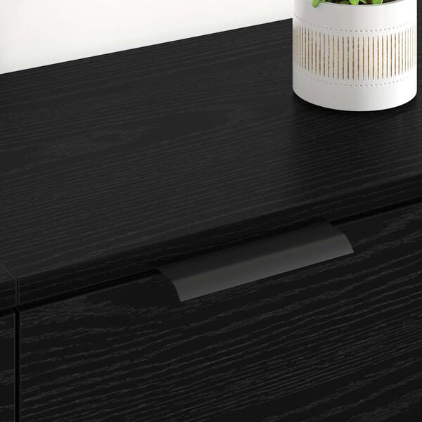 vidaXL Oldalszekr&eacute;nyek 2 pcs Fekete t&ouml;lgy 60 x 30 x 70 cm Faanyag