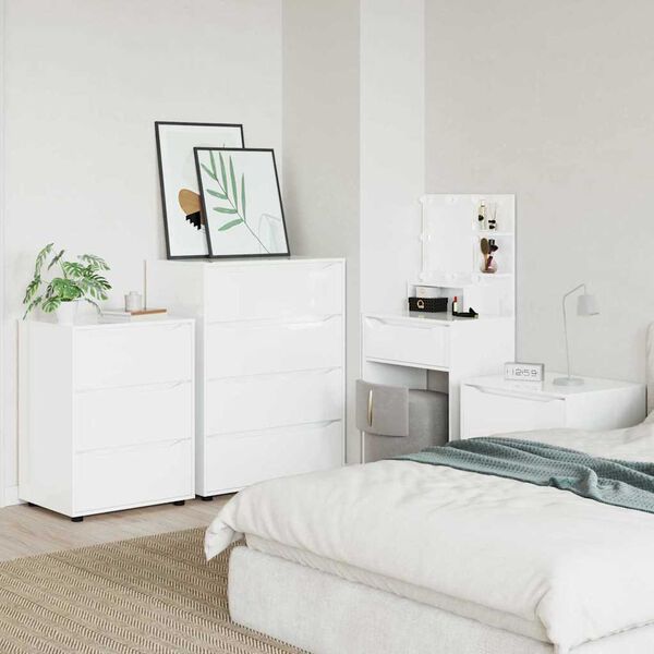 vidaXL T&aacute;rol&oacute;szekr&eacute;ny Magas F&eacute;nyű Feh&eacute;r 60 x 48 x 81 cm Faanyag