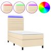 vidaXL kr&eacute;msz&iacute;nű sz&ouml;vet rug&oacute;s &eacute;s LED-es &aacute;gy matraccal 90x200 cm