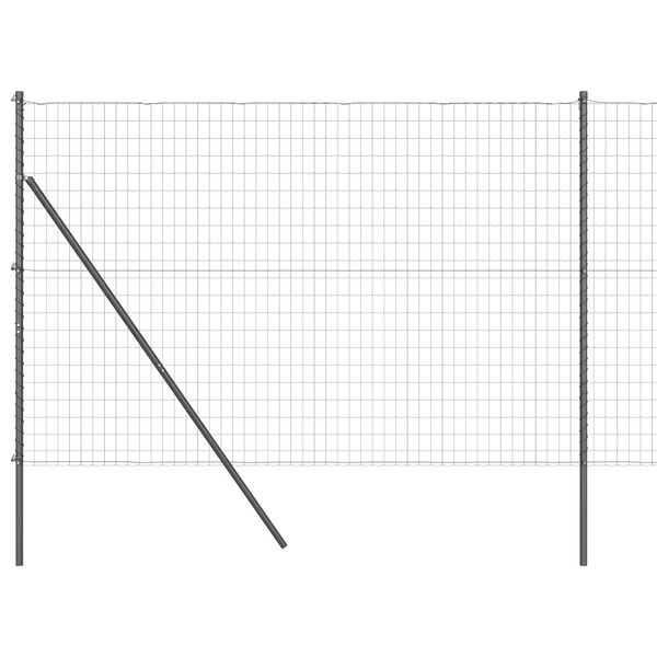 vidaXL Ker&iacute;t&eacute;s oszlopokkal Sz&uuml;rke 1,5 x 10 m Ac&eacute;l &eacute;s PVC