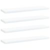 vidaXL 4 db feh&eacute;r szerelt fa k&ouml;nyvespolc 40 x 10 x 1,5 cm
