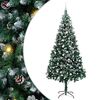 vidaXL Mű kar&aacute;csonyfa 300 LED-del Z&ouml;ld 240 cm PVC &eacute;s Ac&eacute;l &eacute;s Műanyag