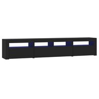 vidaXL fekete TV-szekrény LED-világítással 210x35x40 cm