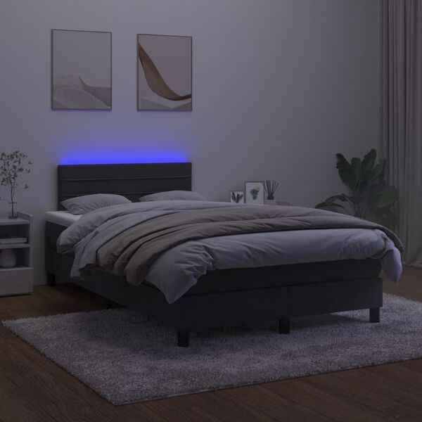 vidaXL fekete b&aacute;rsony rug&oacute;s &eacute;s LED-es &aacute;gy matraccal 120x200 cm