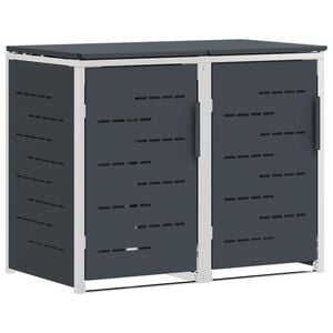 vidaXL Kerekes Hullad&eacute;kgyűjtő T&aacute;rol&aacute;s for 2 Bins 240L Antracitsz&uuml;rke