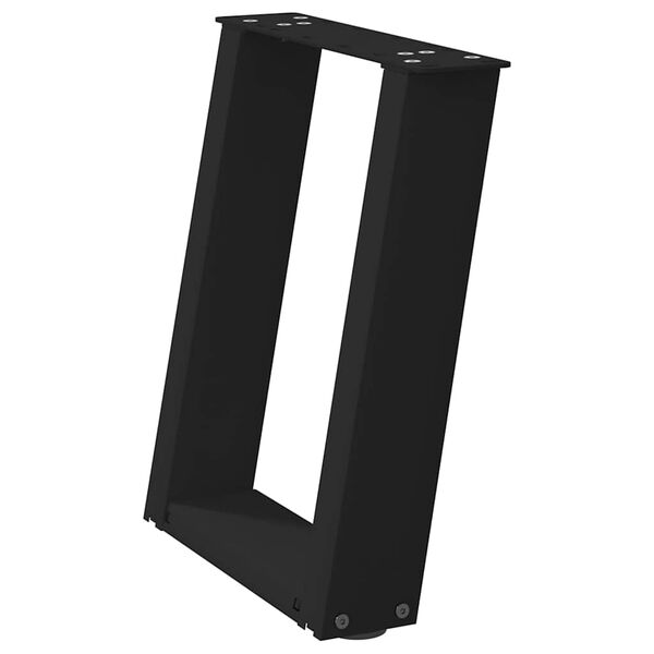 vidaXL 2 db fekete, U alak&uacute; ac&eacute;l doh&aacute;nyz&oacute;asztal l&aacute;b 38x(42-43) cm