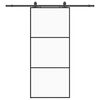 vidaXL fekete ESG &uuml;veg tol&oacute;ajt&oacute; f&eacute;mszerelv&eacute;ny-szettel 90x205 cm