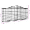 vidaXL 2 db íves horganyzott vas gabion kosár 200x30x80/100 cm