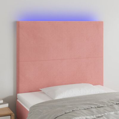 vidaXL rózsaszín bársony LED-es fejtámla 100x5x118/128 cm