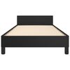 vidaXL fekete műbőr ágykeret fejtámlával 80 x 200 cm