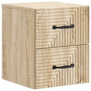 vidaXL Fali &eacute;jjeli szekr&eacute;ny Sonoma T&ouml;lgy 34,5 x 33 x 40 cm Szerelt Fa