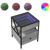 vidaXL sz&uuml;rke sonoma v&eacute;gtelen hat&aacute;s&uacute; LED-es &eacute;jjeliszekr&eacute;ny 40x40x51 cm