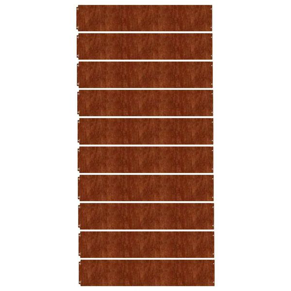 vidaXL 10 db rugalmas corten ac&eacute;l gyepszeg&eacute;ly 20 x 103 cm