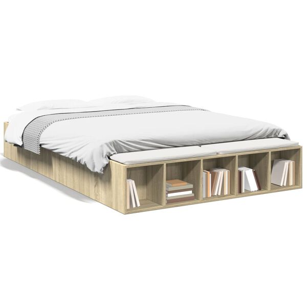 vidaXL sonoma t&ouml;lgysz&iacute;nű szerelt fa &aacute;gykeret 140 x 200 cm