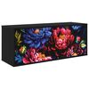 vidaXL Fals&iacute;that&oacute; TV Szekr&eacute;ny KIEL 102 x 33 x 40 cm Fekete T&ouml;lgy
