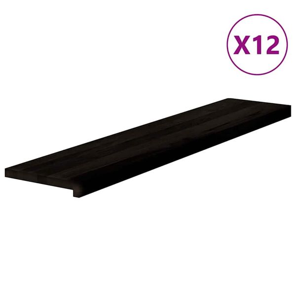 vidaXL l&eacute;pcsőfokok 12 db S&ouml;t&eacute;tbarna 120x25x2 cm t&ouml;m&ouml;r fa t&ouml;lgyfa