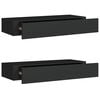 vidaXL 2 db fekete MDF falra szerelhető fi&oacute;kos polc 60 x 23,5 x 10 cm
