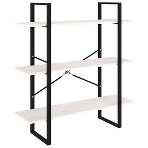 vidaXL h&aacute;romszintes feh&eacute;r t&ouml;m&ouml;r fenyőfa k&ouml;nyvszekr&eacute;ny 100x30x105 cm