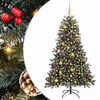 vidaXL Mű kar&aacute;csonyfa 300 LED-del Z&ouml;ld 180 cm PVC &eacute;s Műanyag &eacute;s Ac&eacute;l