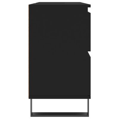 vidaXL fekete szerelt fa mosdószekrény 80 x 33 x 60 cm
