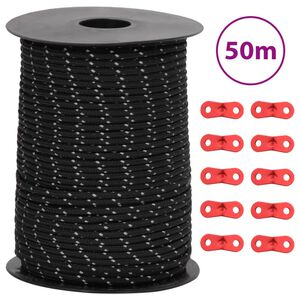 vidaXL f&eacute;nyvisszaverő s&aacute;torfesz&iacute;tő k&ouml;t&eacute;l csavarkulcsokkal 50 m 3 mm
