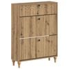 vidaXL Cipőszekr&eacute;ny ALKMAAR 78 x 24 x 103 cm Szerelt Fa K&eacute;zműves T&ouml;lgy