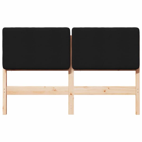 vidaXL K&aacute;rpitozott fejt&aacute;mla Barna &eacute;s fekete 120 cm T&ouml;m&ouml;r fenyőfa