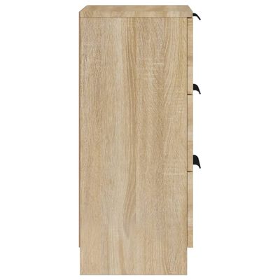 vidaXL 2 db sonoma-tölgyszínű szerelt fa tálalóasztal 30 x 30 x 70 cm