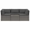 vidaXL 4-r&eacute;szes sz&uuml;rke polyrattan kerti b&uacute;torszett p&aacute;rn&aacute;kkal