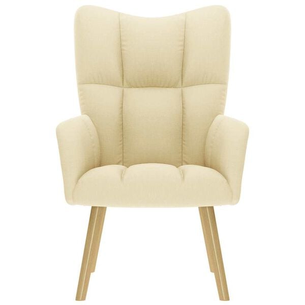 vidaXL krémszínű szövet pihenőfotel