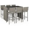 vidaXL 7 r&eacute;szes sz&uuml;rke polyrattan kerti b&aacute;rszett
