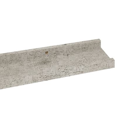 vidaXL 2 db betonszürke fali polc 80 x 9 x 3 cm