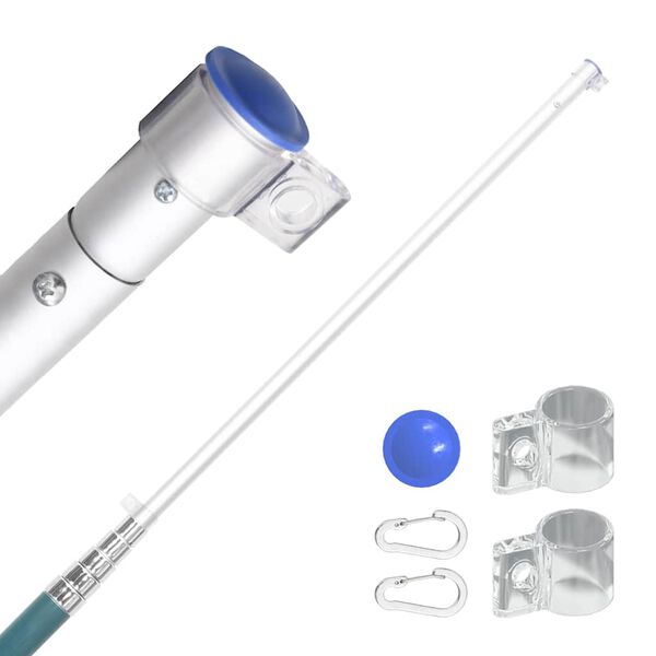 vidaXL ez&uuml;stsz&iacute;nű alum&iacute;nium teleszk&oacute;pos z&aacute;szl&oacute;r&uacute;d 5,5 m