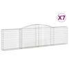 vidaXL 7 db &iacute;ves horganyzott vas gabion kos&aacute;r 400x30x100/120 cm