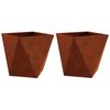 vidaXL N&ouml;v&eacute;nytart&oacute; 2 pcs Rozsd&aacute;s 40 x 40 x 40 cm Időj&aacute;r&aacute;s&aacute;ll&oacute; ac&eacute;l