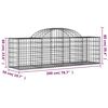 vidaXL 20 db íves horganyzott vas gabion kosár 200x50x60/80 cm
