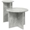 vidaXL Kisasztal k&eacute;szlet 2 db Betonsz&uuml;rke &Oslash; 45 x 35 cm Szerelt Fa