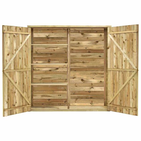 vidaXL kerti impregn&aacute;lt fenyőfa szersz&aacute;moskamra 163 x 50 x 171 cm