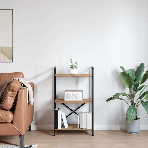 vidaXL K&ouml;nyvespolc Artisan t&ouml;lgy 56 x 34 x 96 cm Faanyag