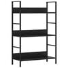 vidaXL 3 szintes fekete szerelt fa k&ouml;nyvespolc 60 x 27,6 x 90,5 cm
