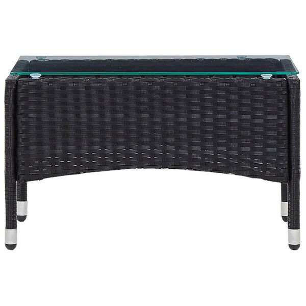 vidaXL fekete polyrattan dohányzóasztal 60 x 40 x 36 cm