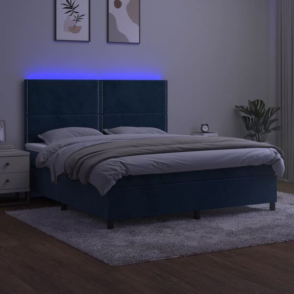 vidaXL s&ouml;t&eacute;tk&eacute;k b&aacute;rsony rug&oacute;s &eacute;s LED-es &aacute;gy matraccal 160x200 cm