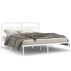 vidaXL feh&eacute;r f&eacute;m &aacute;gykeret fejt&aacute;ml&aacute;val 180 x 203 cm