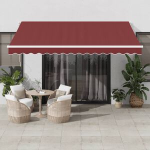 vidaXL burgundi v&ouml;r&ouml;s k&eacute;zzel kih&uacute;zhat&oacute; napellenző 400 x 350 cm