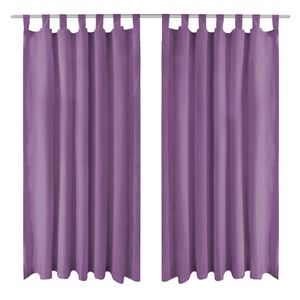 vidaXL 2 db lila mikroszat&eacute;n f&uuml;gg&ouml;ny karik&aacute;kkal 140 x 225 cm