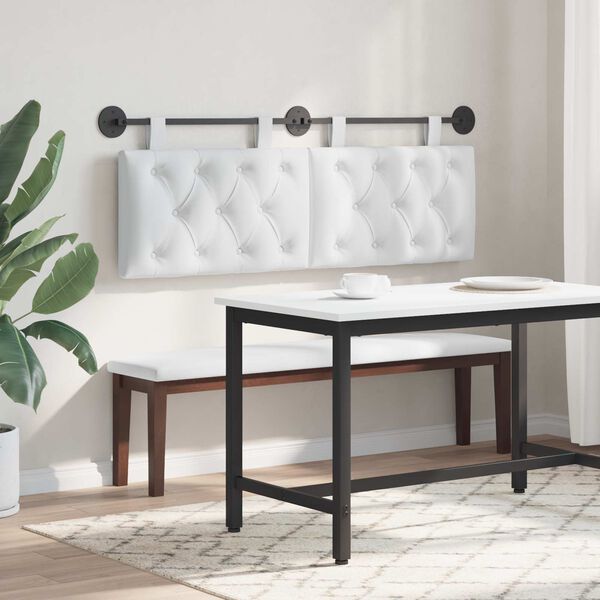 vidaXL Fali Fejt&aacute;mla Falra szerelhető Feh&eacute;r 130 x 55 x 7 cm sz&ouml;vet