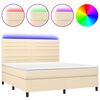 vidaXL kr&eacute;msz&iacute;nű sz&ouml;vet rug&oacute;s &eacute;s LED-es &aacute;gy matraccal 160x200 cm